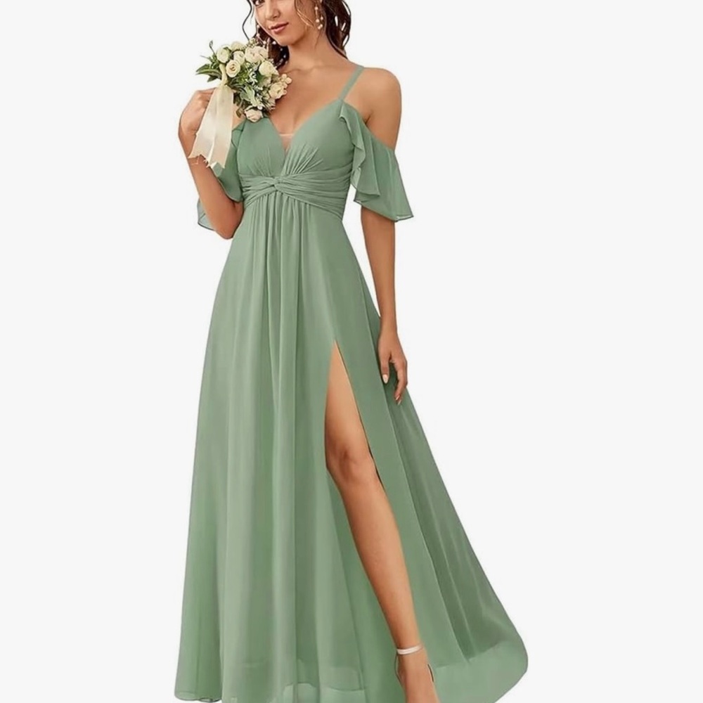 Dusty Sage Chiffon Bridesmaid Dress